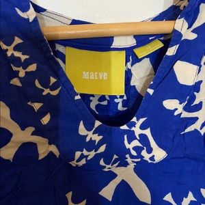 Anthropologie MAEVE Enna Blue Seagull Bird Top 10